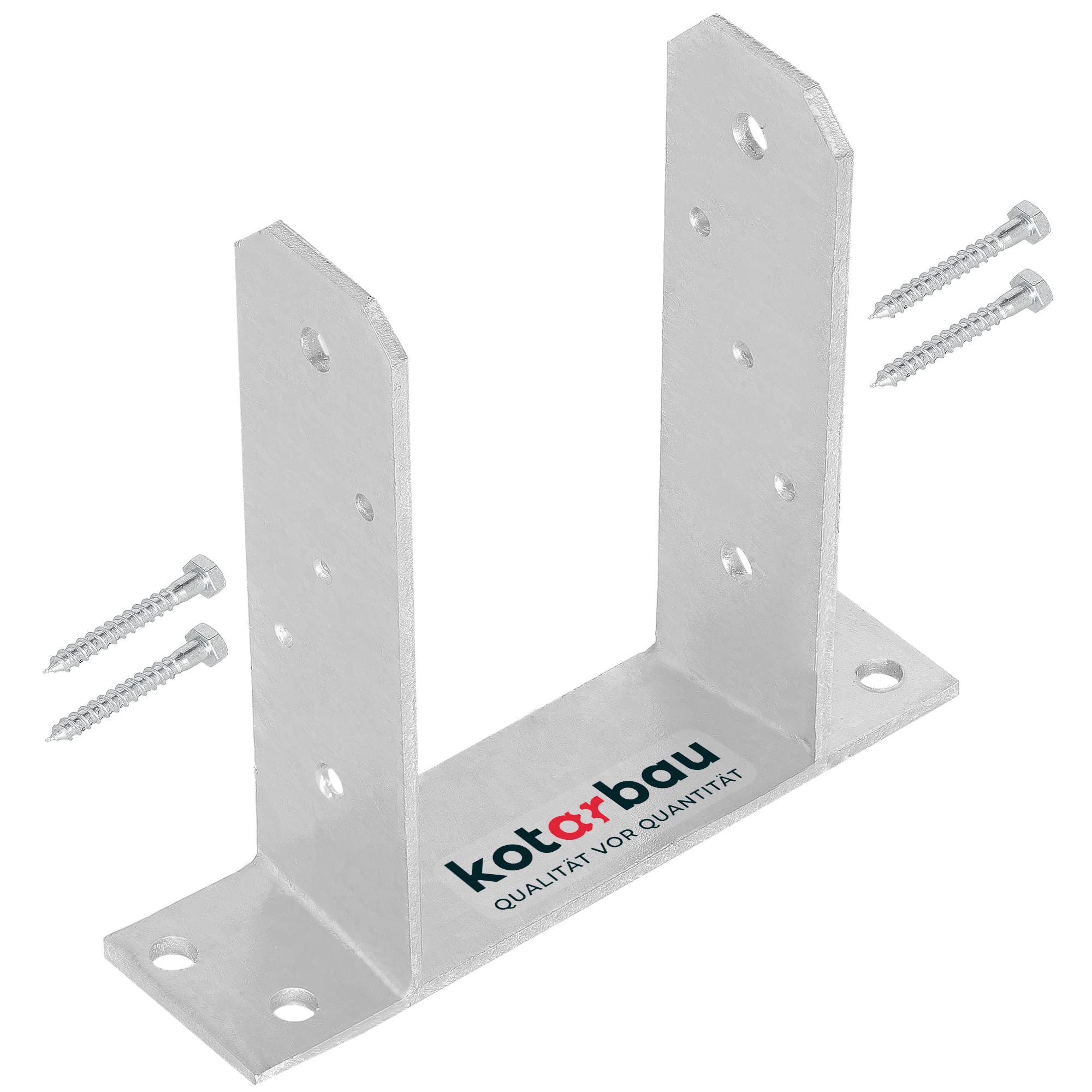 KOTARBAU® Fence Post Support - Post Base - TT - Galvanised Steel - 120 mm (4.72 in) - Silver - Heavy Duty - Bolt Down Support - for Decking and Garden Structures — image 1