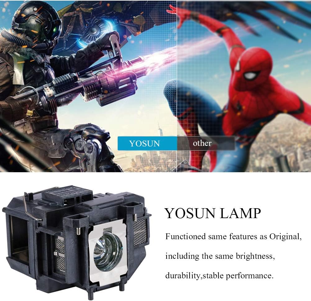 YOSUN v13h010l67 Projector Lamp for epson elplp67 ex5210 ex7210 ex3210 ex3212 vs210 vs220 s11 x12 x15 eb-s02 eb-w12 PowerLite Home Cinema 500 707 710hd 750hd Replacement Projector Lamp Bulb: Home Audio & Theater