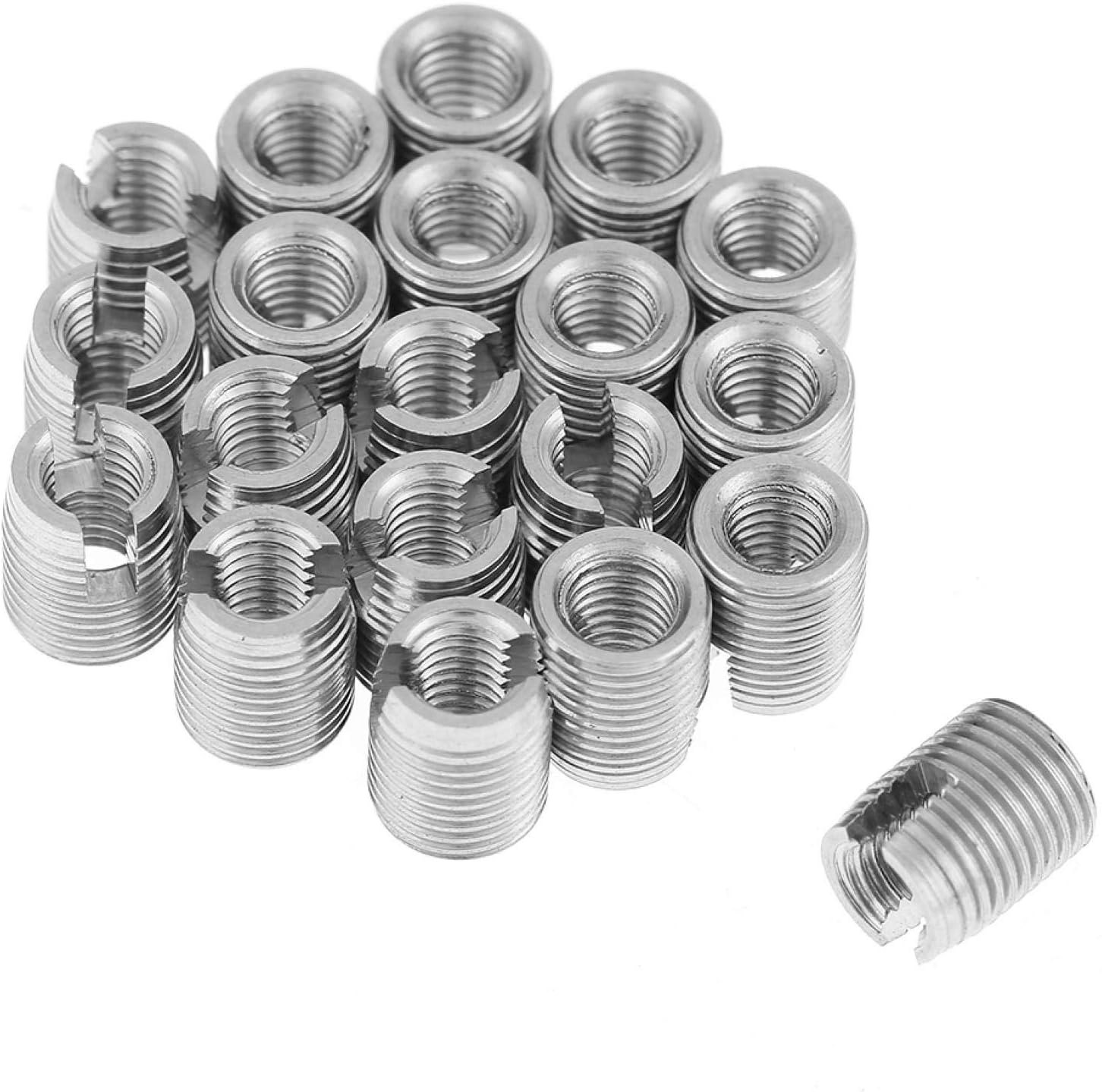 20pcs Stainless Steel Thread Insert Nuts, M3 X 6mm Self Tapping Screw Insert for Avoiding Thread Damage