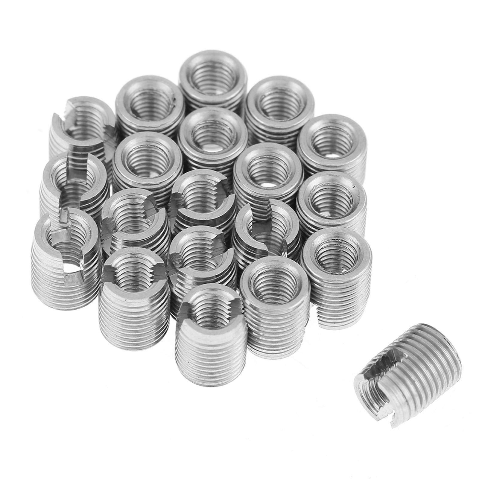20pcs Stainless Steel Thread Insert Nuts, M3 X 6mm Self Tapping Screw Insert for Avoiding Thread Damage