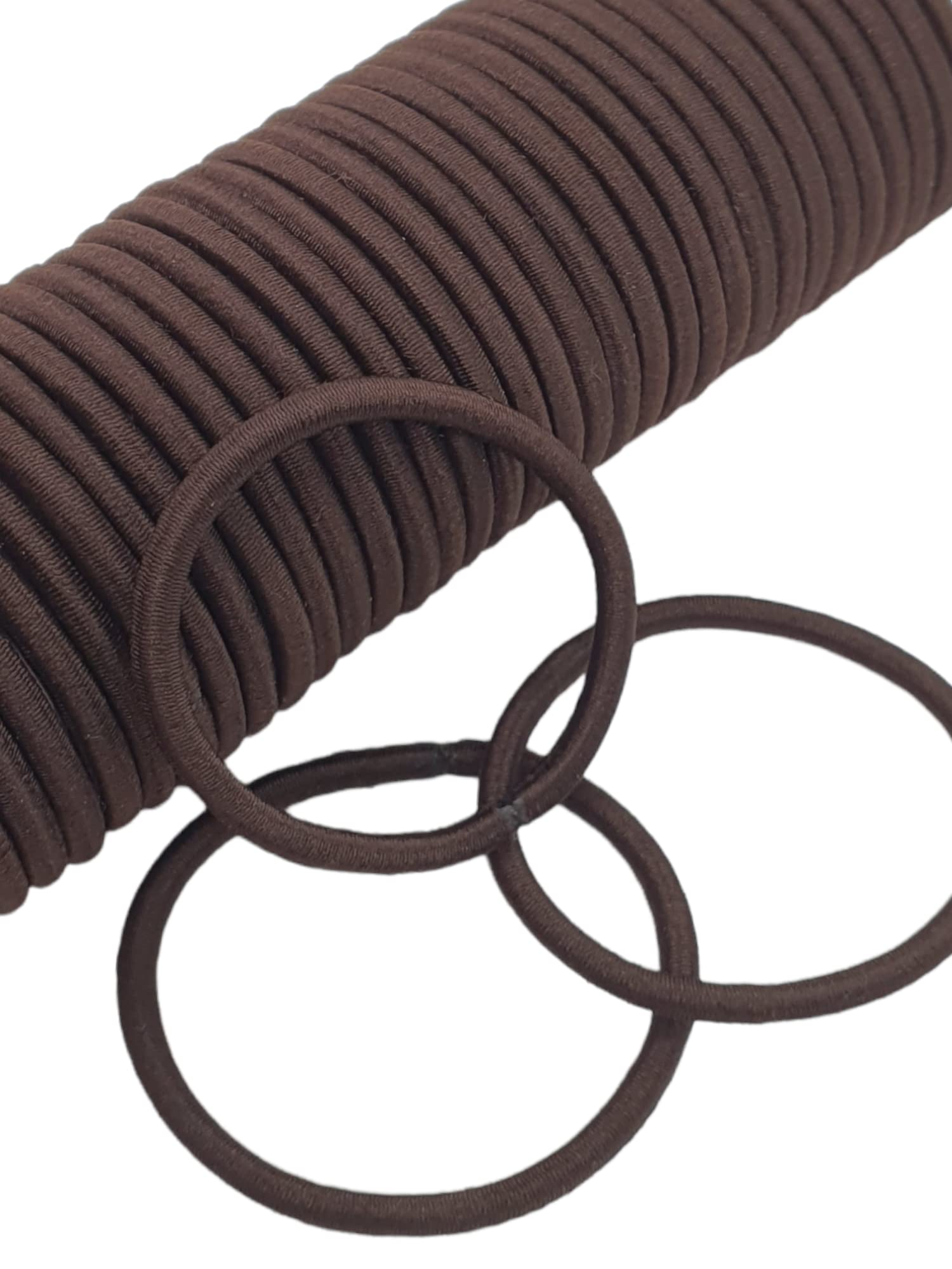 36 PCS Hair Elastics, 3mm Elastic Hair Ties Ponytail Holders, Bulk Hair Ties No Metal Gentle Elastics Hair Bands for Women Men Girls Kids (Brown) — image 1