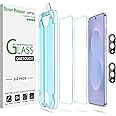 amFilm Auto-Alignment OneTouch for Samsung Galaxy S25 Edge Screen Protector + Camera Lens Protector, Tempered Glass, 30 Seconds Installation, Bubble Free, Case Friendly, Anti-Scratch [2+2 Pack]