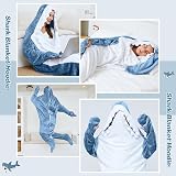 TBGENIUS Shark Blanket Onesie Adults Shark Hoodie Cozy Fleece Costume view 5