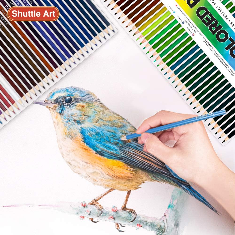 Shuttle Art 136 Colored Pencils, Soft Core Coloring Pencils Set for Adult Coloring Books, Doodling, Sketching, Drawing, Art Supplies : Office Products