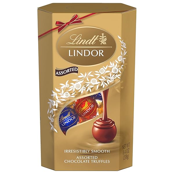 LINDT LINDOR ASSORTED CHOCOLATE CANDY TRUFFLES GIFT BOX, 8.4 OZ.