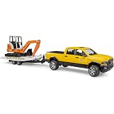 Bruder 02546 Ram Rental Service with Trailer and Mini Excavator