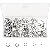 OriGlam 200pcs Stainless Steel Fishing Split Rings Fishing Lure Connector, Super Strong Metal Key Holder Split Rings Solid Ring Connector for Baits