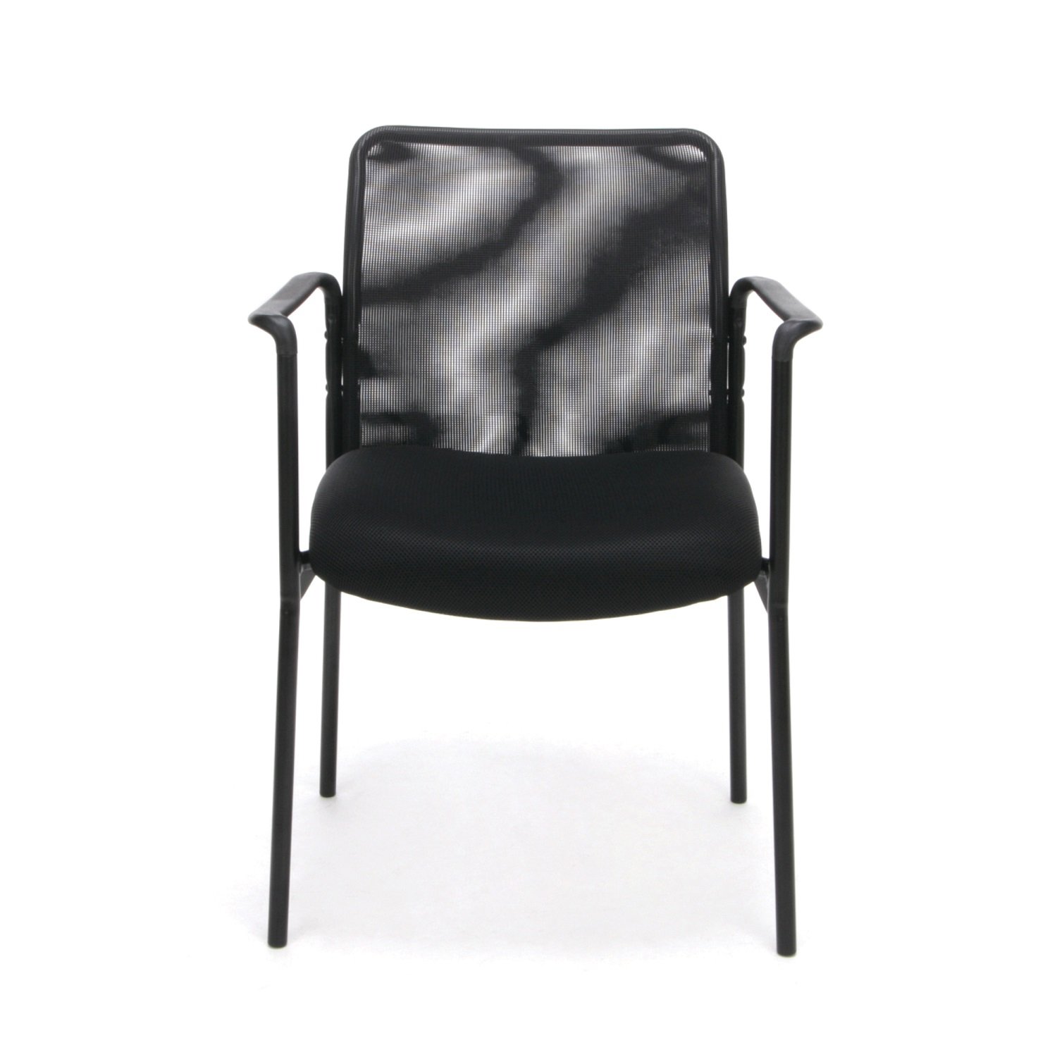 OFM Essentials Collection Mesh Back Upholstered Side Chair with Arms, in Black: Furniture & Decor