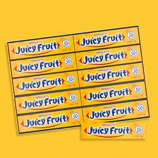 JUICY FRUIT GUM WRIGLEY’S CHEWING GUM BULK PACK, 5 STICK (PACK OF 40)