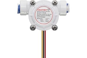 DIGITEN 1/4 Inch Quick Connect 0.3-10L/min Water Hall Effect Flow Sensor Meter