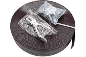 Evecad 246ft x 0.15ft Chain Link Fence Privacy Tape, Chain Link Fence Slats, Fence Covering Privacy, 200PCS Connector Pins & Puncher Included (Brown)