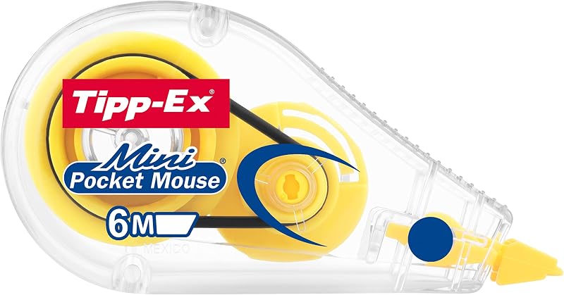 BIC Tipp-Ex Mini Pocket Mouse - Pack de 3 unidades, cores variadas