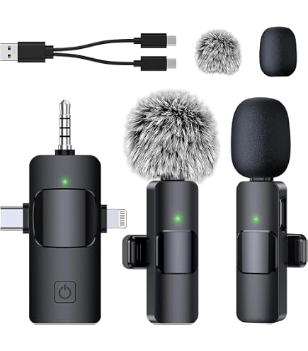 Wireless Lavalier Microphone For Iphone - Ipad, Android Phone, Computer, Mini Lapel Mic, Usb-C Microphone With Noise Reduction And Crystal Sound For Video Recording, Vlogging, Tiktok, Singing, Youtube