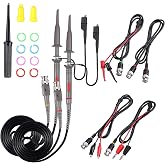 Universal Oscilloscope Probe with Accessories Kit | 100MHz Oscilloscope Clip Probes with BNC to Minigrabber Test Lead Kit