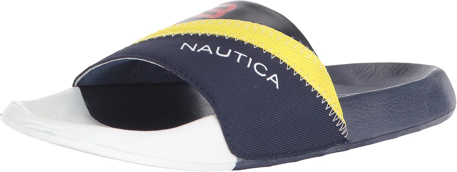 Amazon.com | Nautica Men's Kennick Slide Sandal | Sport Sandals & Slides