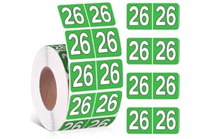 ZZUNKN 500 Pieces 2026 Year Stickers File Folder Year Labels Rectangle Coded Colored Year Stickers Self Adhesive Year Labels Tab File Folders Office Supplies, 1 Roll, 3/4" x 1-1/2"(Green)