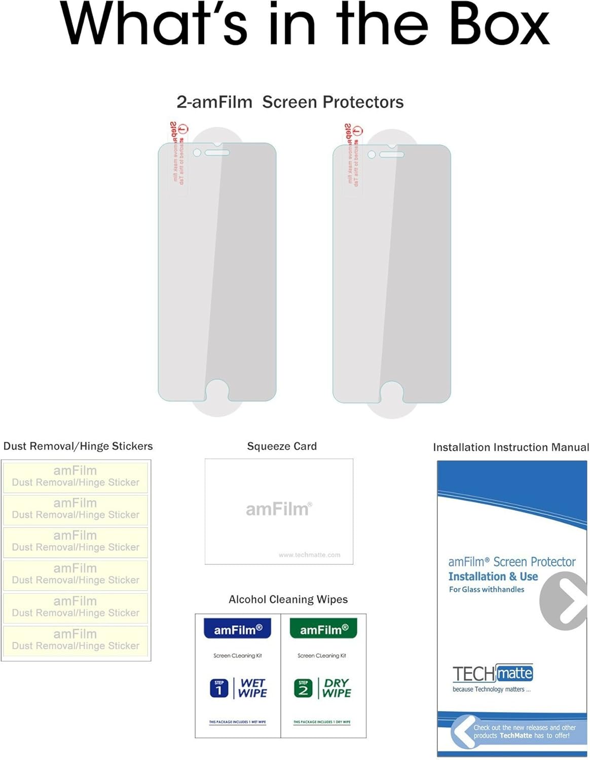 amFilm Glass Screen Protector for iPhone 8, 7, 6S, 6 (4.7 Inch)(2 Pack) Tempered Glass Screen Protector
