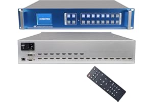 ICUIXIAN 8x16 HDMI Matrix 4K30Hz with Web GUI Rs-232 Control, Professional Rack HDMI Matrix 8x16 Switcher & Splitter Support 