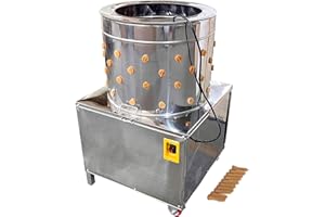 LGXEnzhuo Commercial Turkey Chicken Plucker Electric Plucking Machine 22.4in Stainless Steel Barrel Poultry De-Feather Hair R