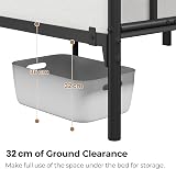 Yaheetech 4ft6 Double Bed Frame Cloud Headboard Metal Slats 363kg Black view 7