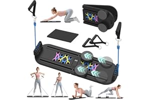 LAZOLLOA Pilates Board Pilates Reformer Set for Women, 4 in 1 Foldable Pilates Equipment with Timer, Portable Pilates Machine for Home Workout, Fitness, Exercise, Ab, Core