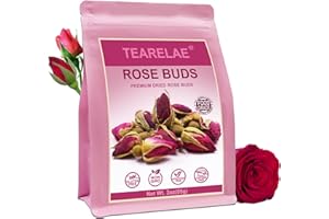 TEARELAE - Premium Dried Rose Buds - 100% Natural Dried Roses Edible Flowers 3oz/85g - Culinary Rosebud for Rose Tea, Baking, Candle Making, Soap Making and Handicraft