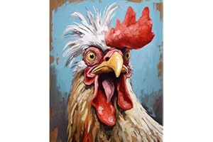 EIBEILI Diamond Painting Kits for Adults, Framhouse Chicken 5D Diamond Art Kits for Beginner DIY Full Drill Diamond Dots Crystal Craft Kits for Home Wall Decor Gifts 11.8x15.7 inch