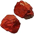 Apengshi Red Jasper Raw Crystals 2PCS Natural Rough Rocks Healing Crystal and Stones DIY Raw Stones Meditation Fountain Garden Home Decor