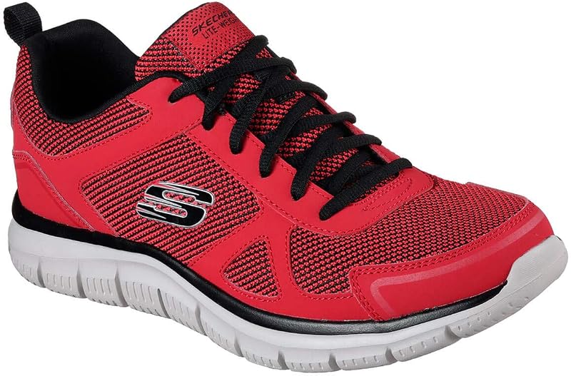 Track Bucolo, Ténis de corrida masculinos, vermelhos (couro vermelho/malha preta/acabamento, 42 EU