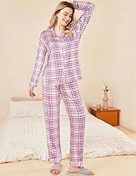 Ekouaer Womens Pajamas Set 2 Piece Button Down Pjs