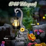 Eletorot Elephant Garden Solar Lantern Sunflower Outdoor Ornament 28cm view 3
