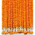 Krati Exports 5 Pc 5 feet Long Marigold Garland for Decoration Long Strands Artificial Marigold Flowers | Indian Décor for Pooja | Wedding | Christmas | Diwali Decor (Orange)