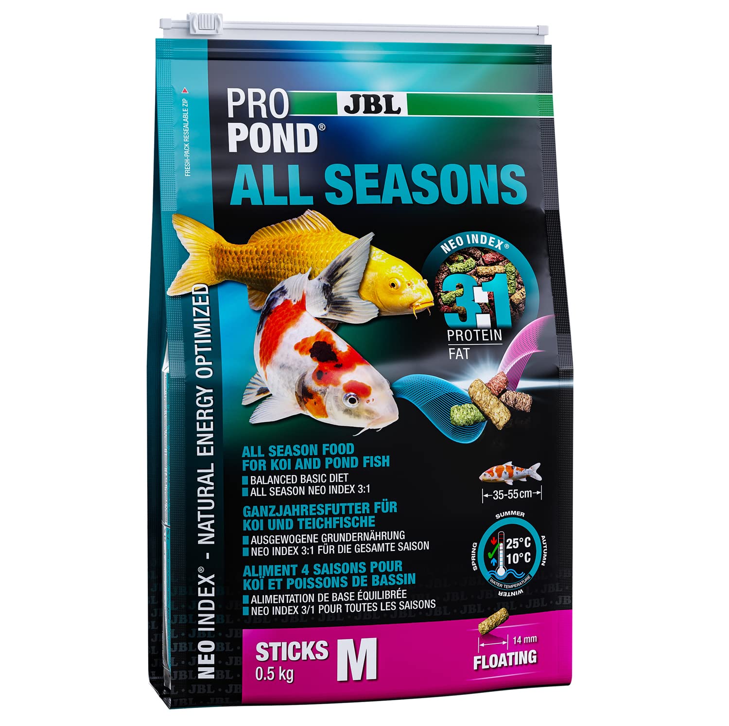 JBL All-season feed for Koi, floating sticks, season feed, ProPondAll seasons
