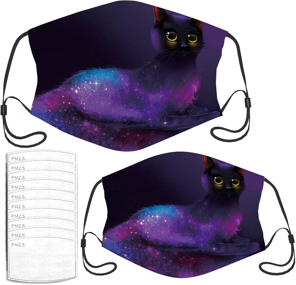 Face Mask Black Cat with A Whole Space in It Adjustable Adult Kids