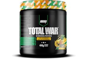 REDCON1 Total War Pre Workout Powder, Pineapple Juice - Beta Alanine + Citrulline Malate Vegan & Keto Friendly Preworkout for