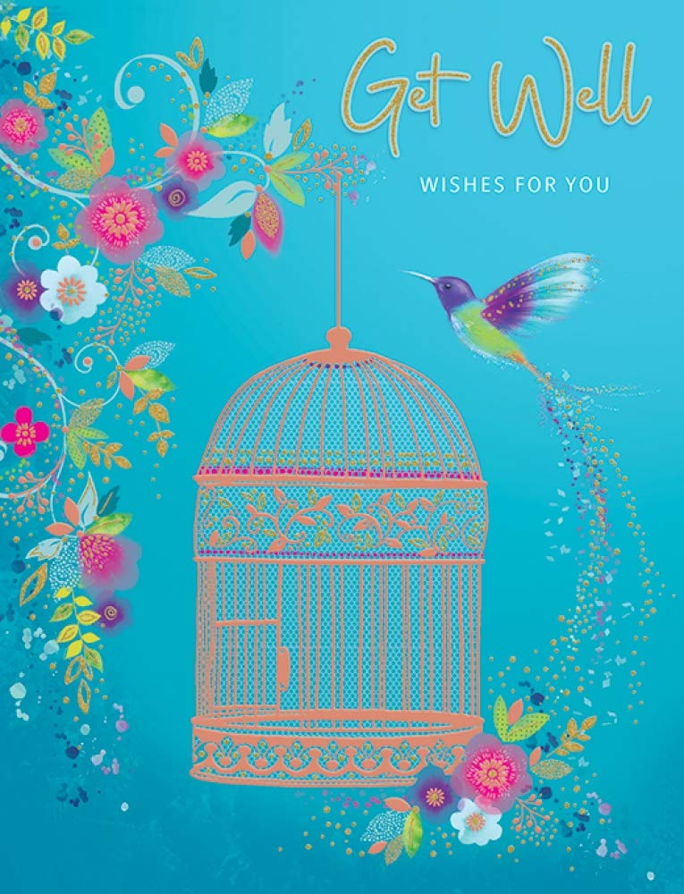 Piccadilly Greetings Modern Occasion Card Get Well - 8 x 6 inches A11720