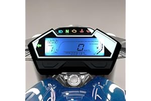 MEFAPE Universal Motorcycle Speedometer, Digital Odometer Tachometer, LCD RPM Gauge Kit, DC12V Multifunctional Gauge for Carburetor Motor, Speedometer Mph/Kph with Speed Sensor Cable