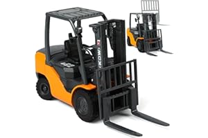 SHINESIGNAL Liftable Forklift Construction Toys, Die-cast Scale All Metal Mini Construction Vehicle Fork Truck, Collection Forklift Desk Decoration Toy Gift-Orange