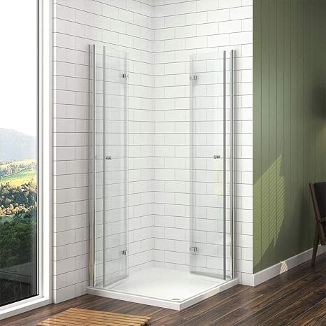 Meykoers Duschkabine 80x80cm Eckeinstieg Falttur Pendeltur Duschabtrennung Doppel Duschtur 6mm Esg Sicherheitsglas Rahmenlos Hohe 185cm Amazon De Kuche Haushalt