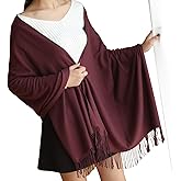 Womens Scarfs Large Soft Cashmere Feel Pashmina Scarves Shawls and Wraps for Evening Dress in Solid Colors