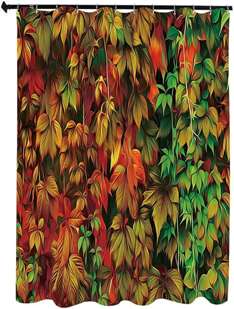 Amazon 秋 おしゃれ シャワー カーテン 180 X 180cm 秋の鮮やかな葉カラフルな新鮮な自然葉の季節の変化テーマイメージ印刷 浴室カーテン ユニットバス カーテン バスかーてん 防水 防カビ おしゃれ 清潔感 速乾 軽量 取付簡単 お手入れ簡単 多色 シャワーカーテン