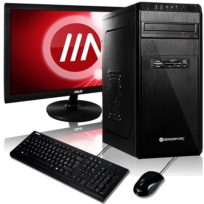 Memory PC Komplett-PC A8-9600 4X 3.4 GHz, 8 GB DDR4, 1000 GB, Radeon R7 2GB, ASUS 22' Monitor, ASUS Tastatur und Maus, Window