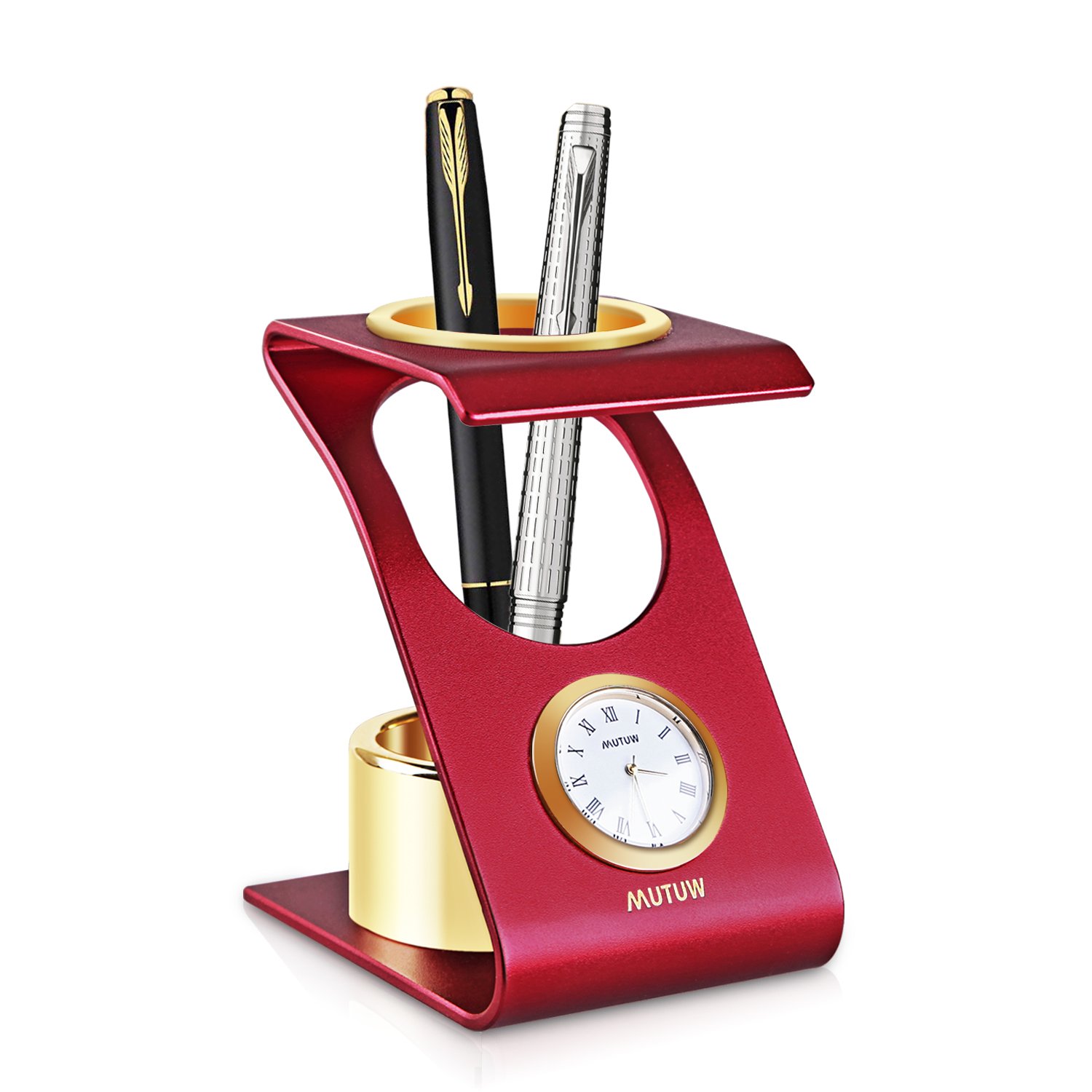 MUTUW Business Gifts Stylish AllMetal Desktop Round Clock