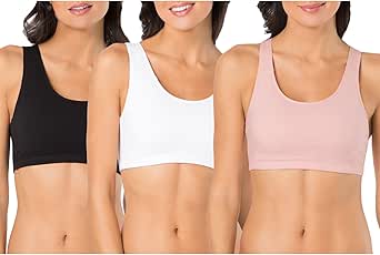 Fruit Of The Loom Plus Tank Style Cotton Sports Bra, 6-Pack Black