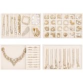 ProCase Stackable Jewelry Organizer Trays for Drawers, Jewelry Drawer Inserts Container Display Case Storage for Earring Necklace Rings Bracelet with Removable Dividers -Beige, 4 Layers