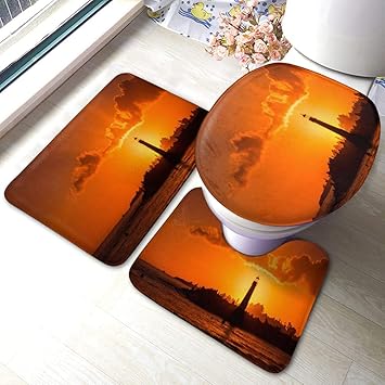 Juego de alfombras de baño RedBeans antideslizantes de 3 piezas de