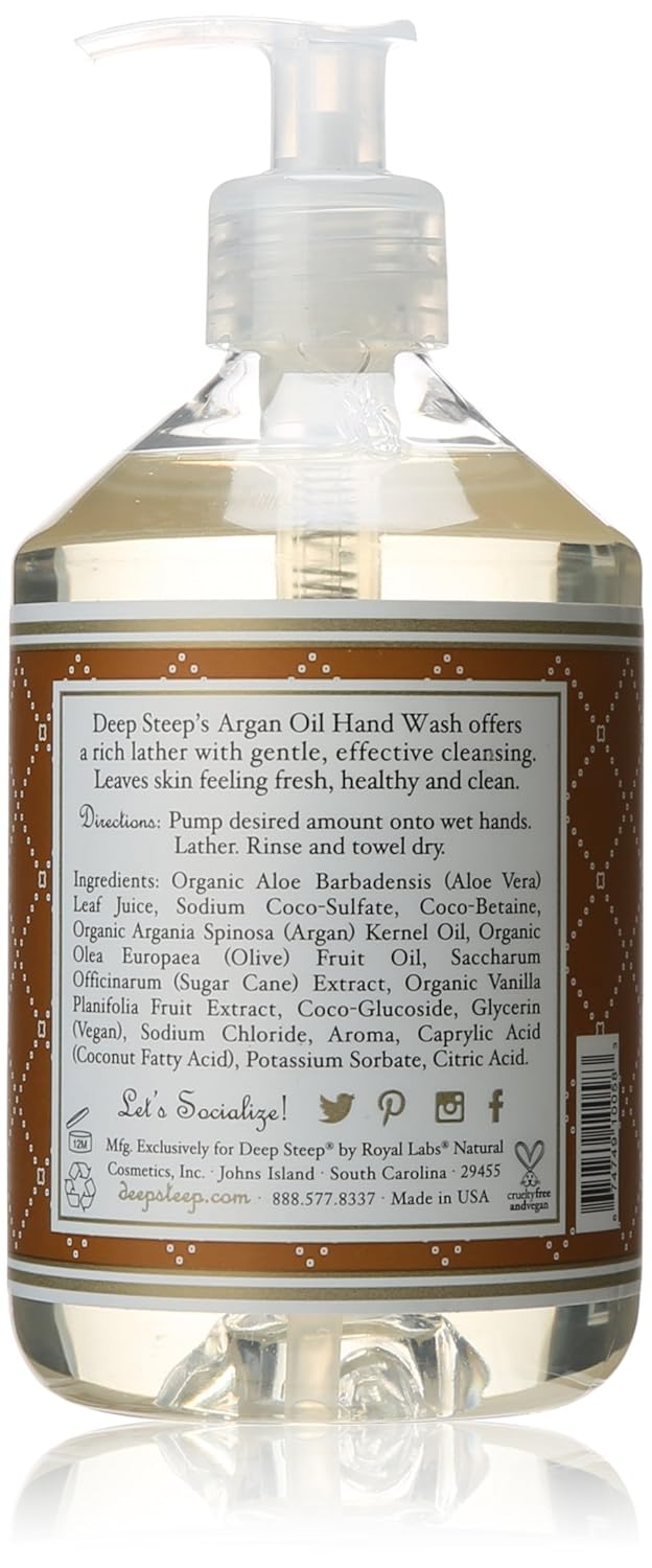 Deep Steep Argan Oil Liquid Hand Wash, Mango Papaya, 17.6 Fluid Ounce : Beauty