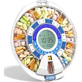 Betife 2nd Gen Automatic Pill Dispenser for Elderly with Alarm | 28 Slots, Key Locked, Alarm &amp; Light Reminder, Mix-Proof, XL Display, 6 Dosage Rings，Easy Setup