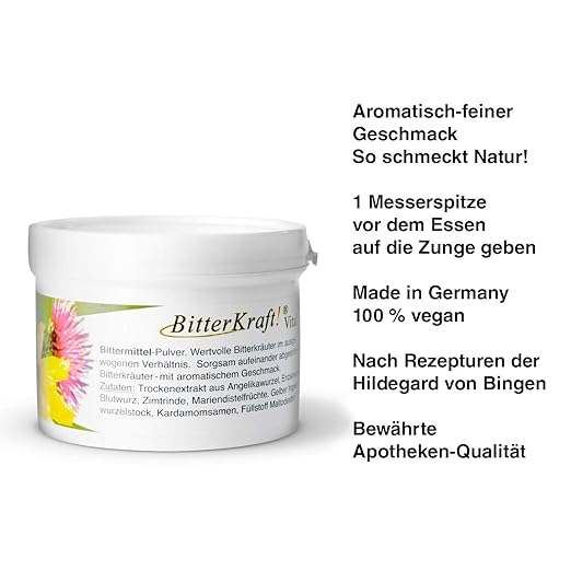 BITTERKRAFT! Original in 5 Größen - VitalPulver - Bitterstoffe/Bittermittel Pulver nach Hildegard von Bingen - Ausgewogene Kr