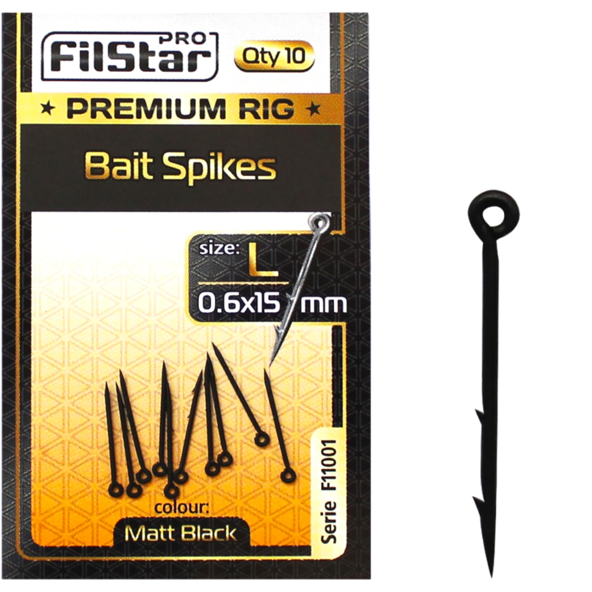 PRO Filstar Bait Spikes 0.6 x 15 mm Pack of 10 - Boilies Spikes for Fishing Hooks - Fishing Carp Accessories - Boilie Hook - Boilie Needle - Pop Up Boilies - Fishing Accessories for Feeder - Carp